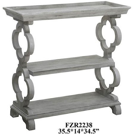 Chelsea Tray Top Grey Quatrefoil Console Tab